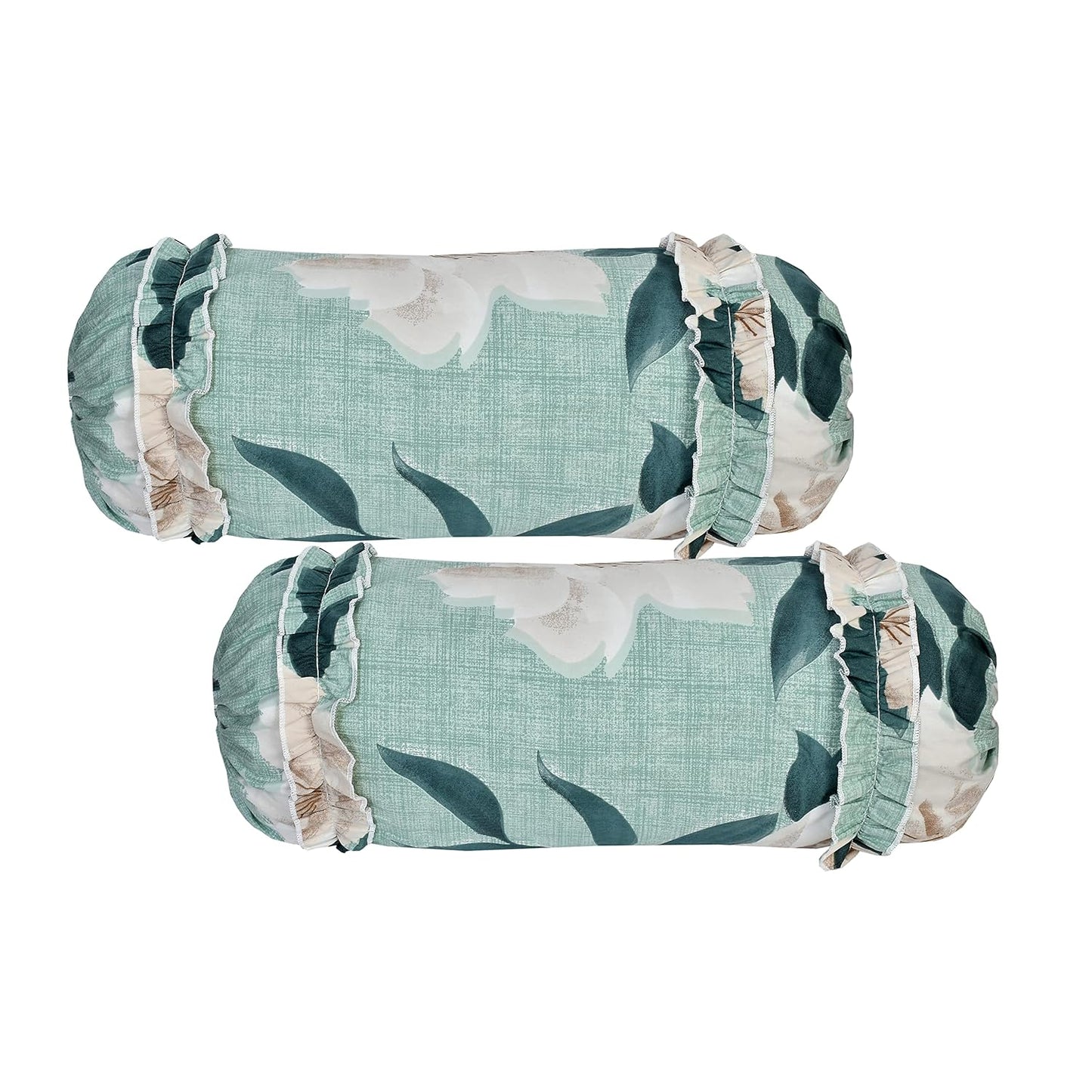 Botanical Elegant Printed Frill Diwan Set – 8 Piece Cotton Pack
