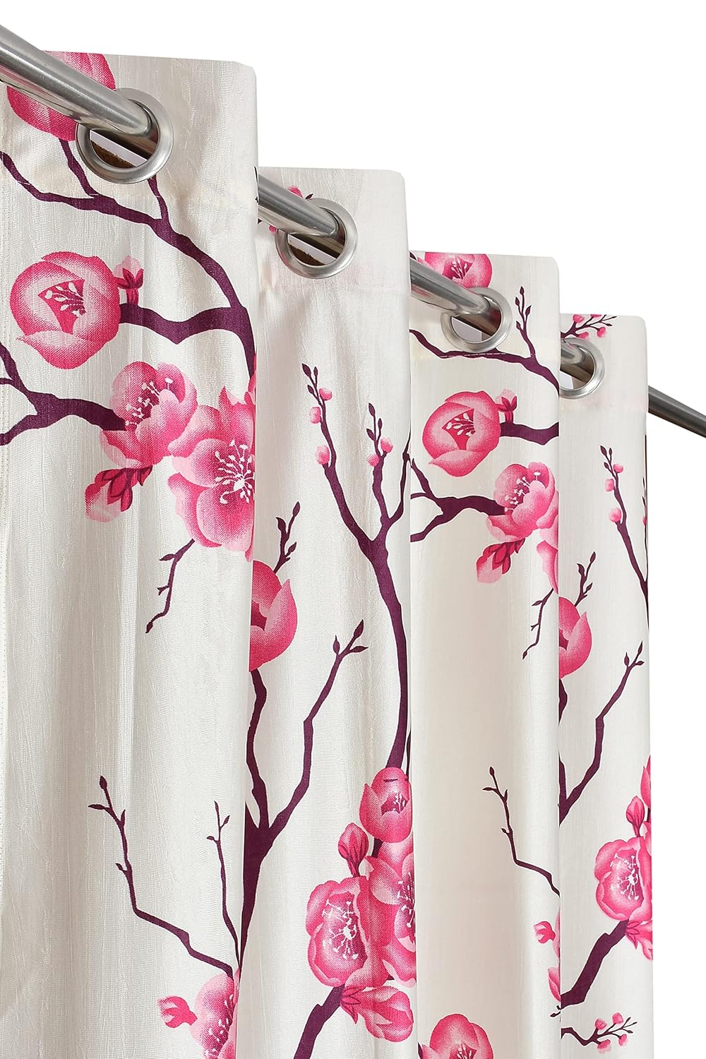 Floral Stylish Polyester Curtains – Set of 3