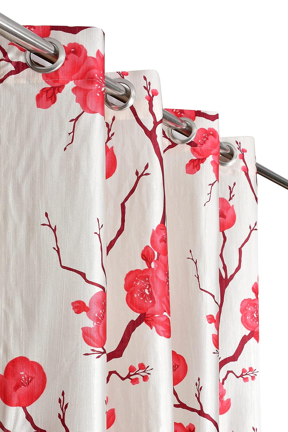Floral Stylish Polyester Curtains – Set of 3