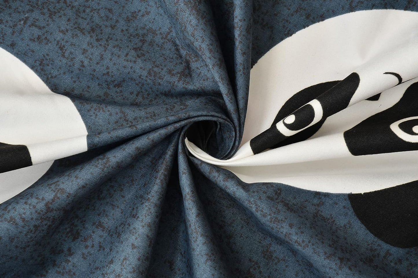 Happy Panda Cartoon Glace Cotton Kids Bedsheet Set (60x90 inches)
