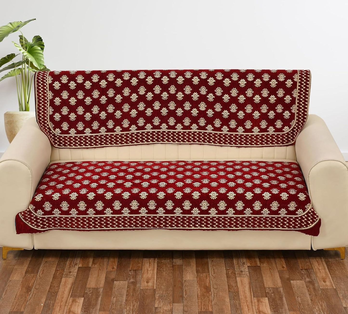 Premium Aqua Chenille Sofa Cover Set – 3 Seater