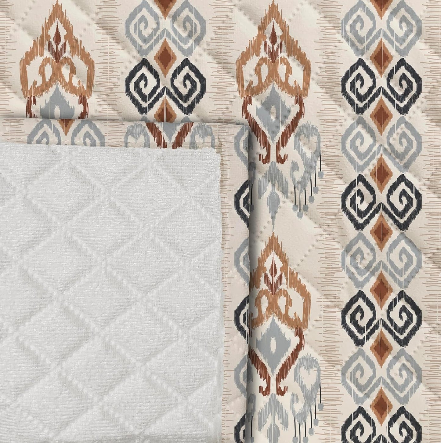 Regal Nest Velvet 3-Seater Sofa Cover Mat Set – Ethnic Motif Design (Pack of 2)