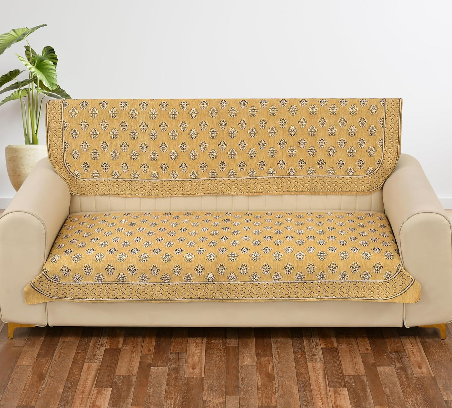 Premium Aqua Chenille Sofa Cover Set – 3 Seater