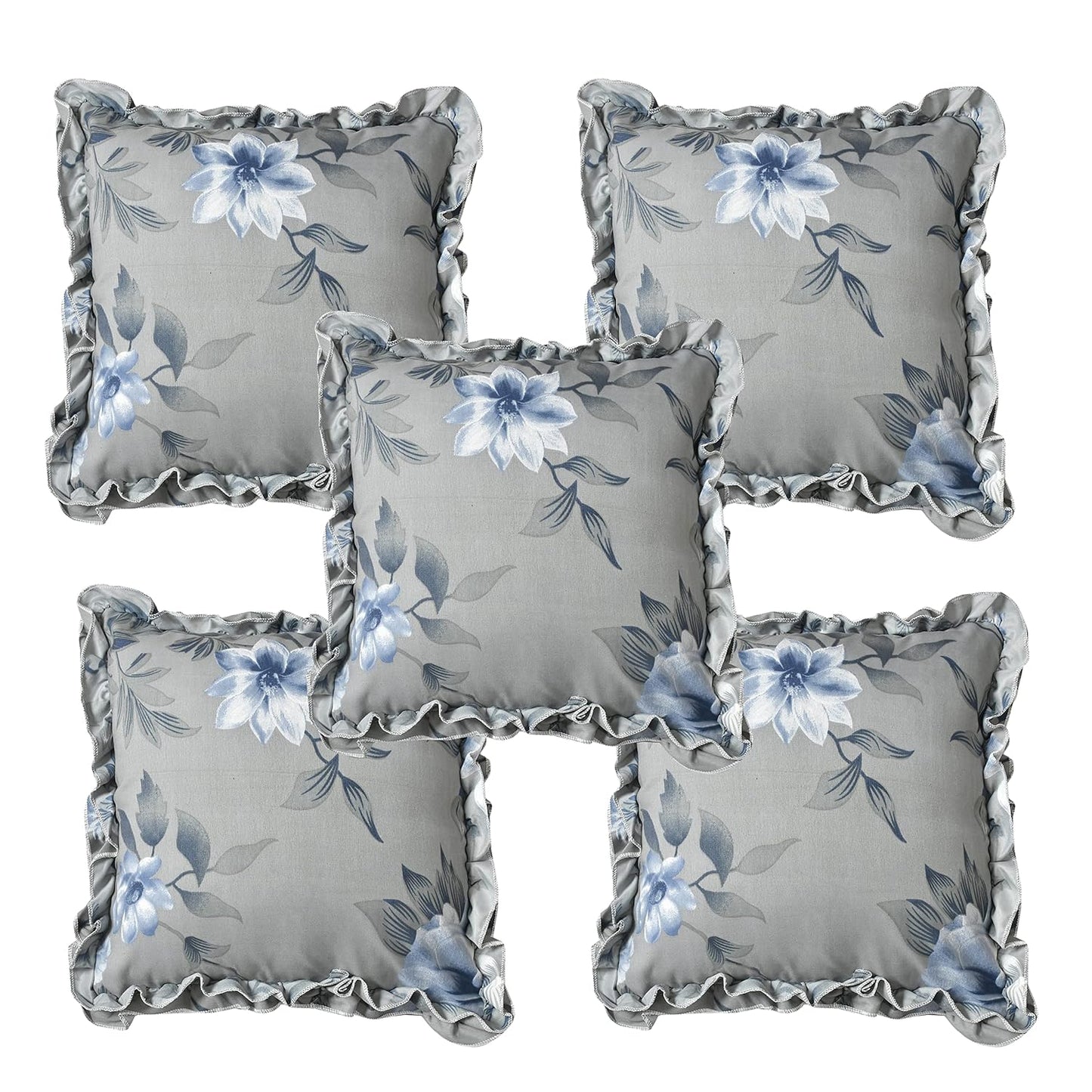 Floral Collection Frill Cotton Diwan Set – 8 Piece