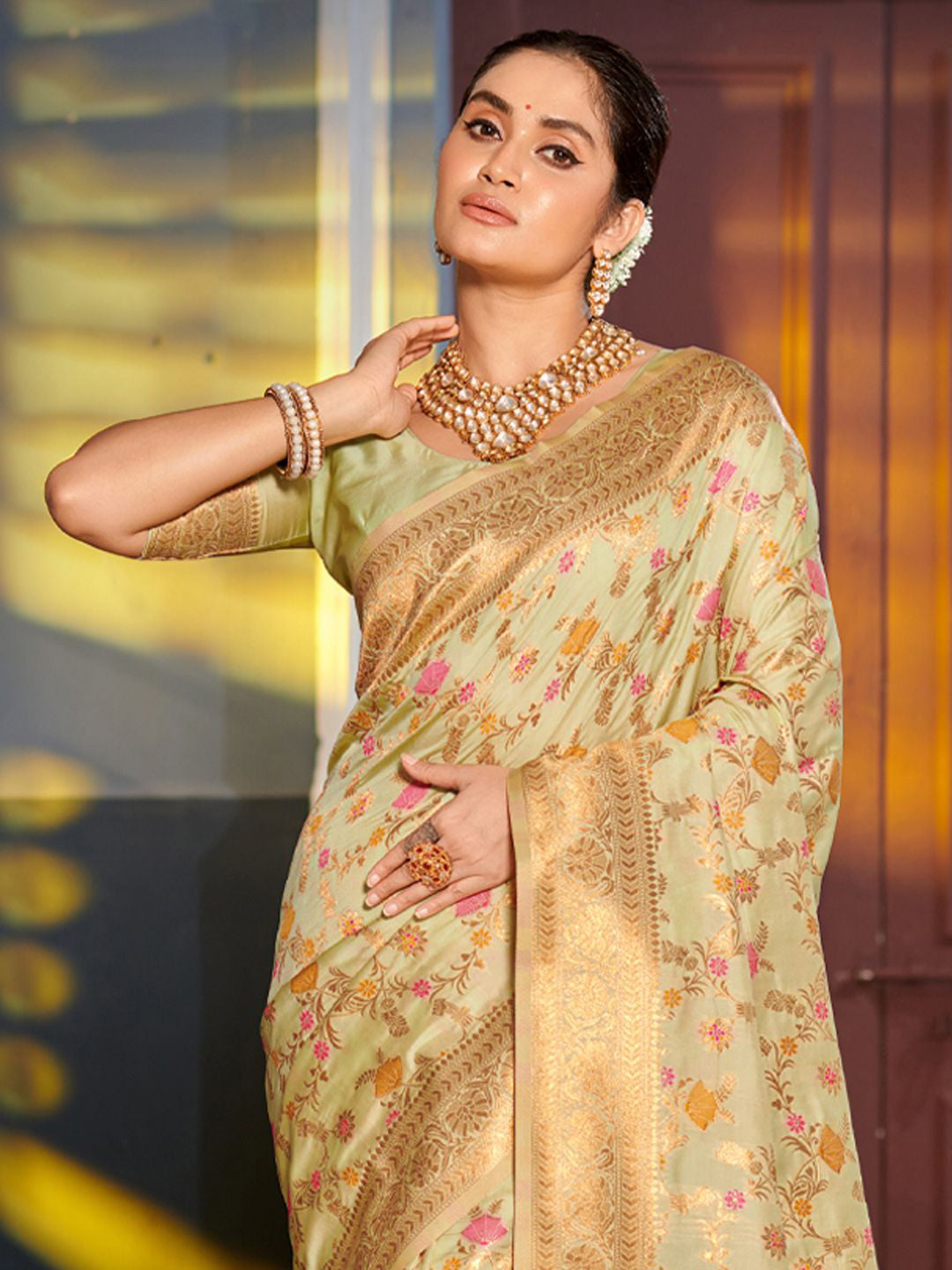 Rani Raiment  Astita Woven Design Zari Banarasi Saree