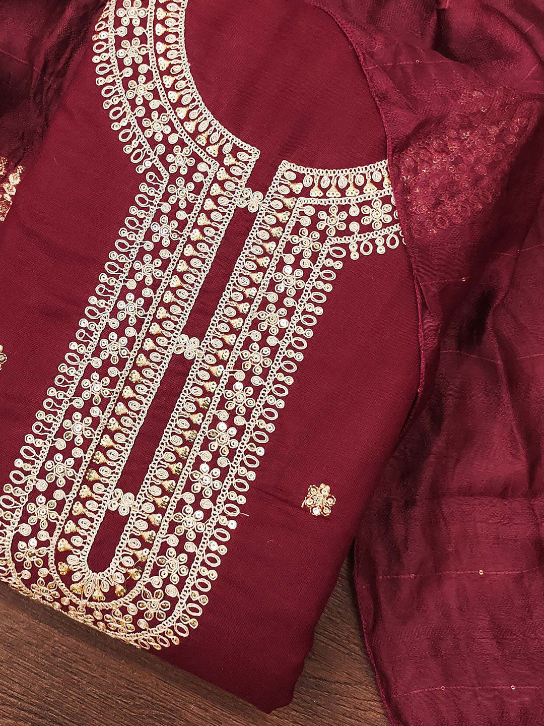 Rani Raiment Floral Embroidered Unstitched Dress Material