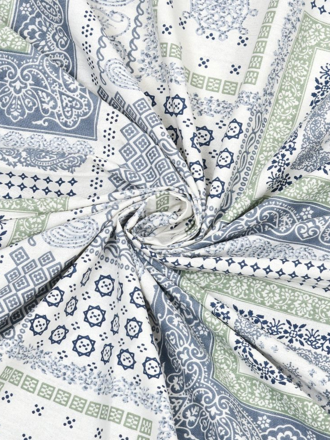 Rangloom Fabrics Grey Geometric Pure Cotton 180 TC King Fine Bedsheet with 2 Pillow Covers
