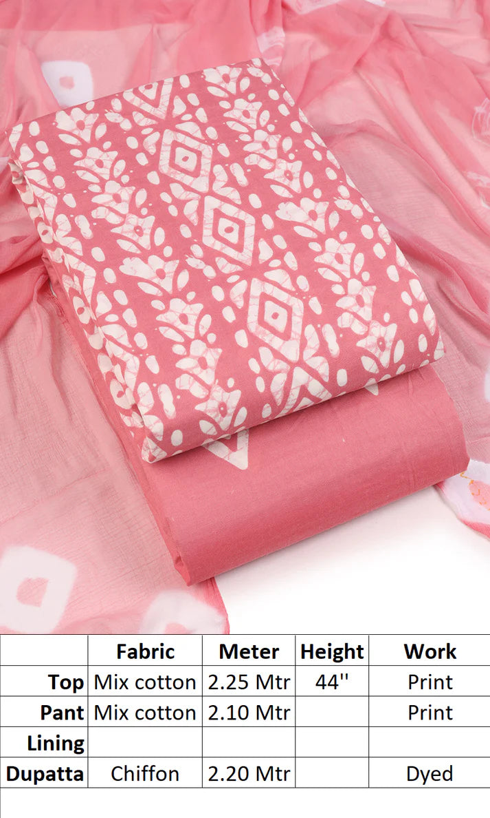 Batik Charm Cotton viscose blend Dress Material
