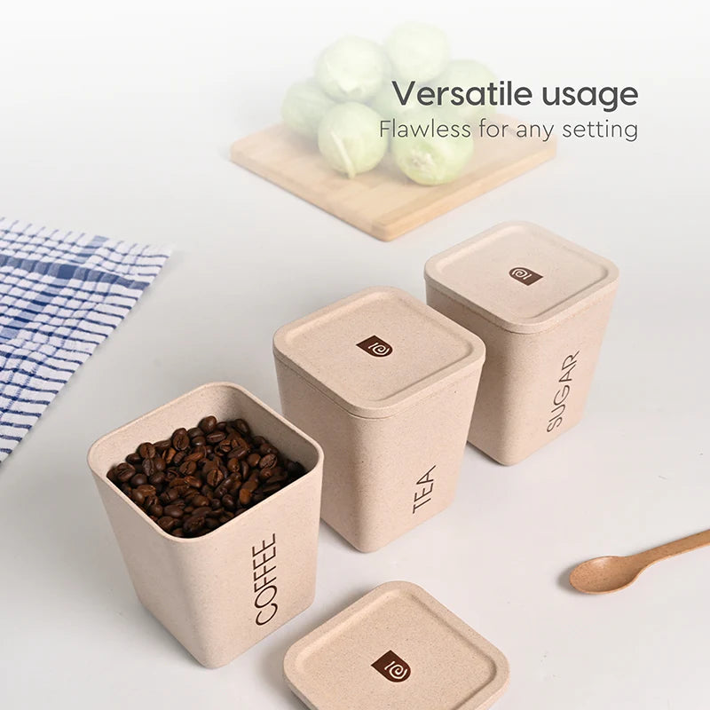 Kitchen Storage Jars & Containers Kitchen Storage Jars & Containers | Airtight Container Set | Sand Castle – 800ml Each (Set of 3)