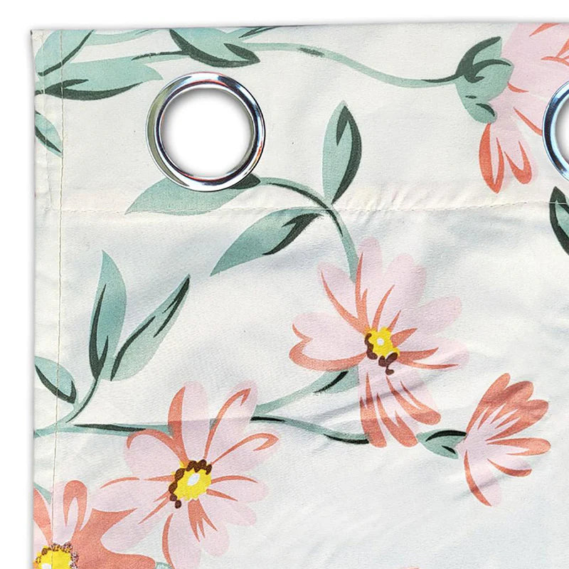 Floral Whispers Cotton Curtain for Home Decor Pack of 2