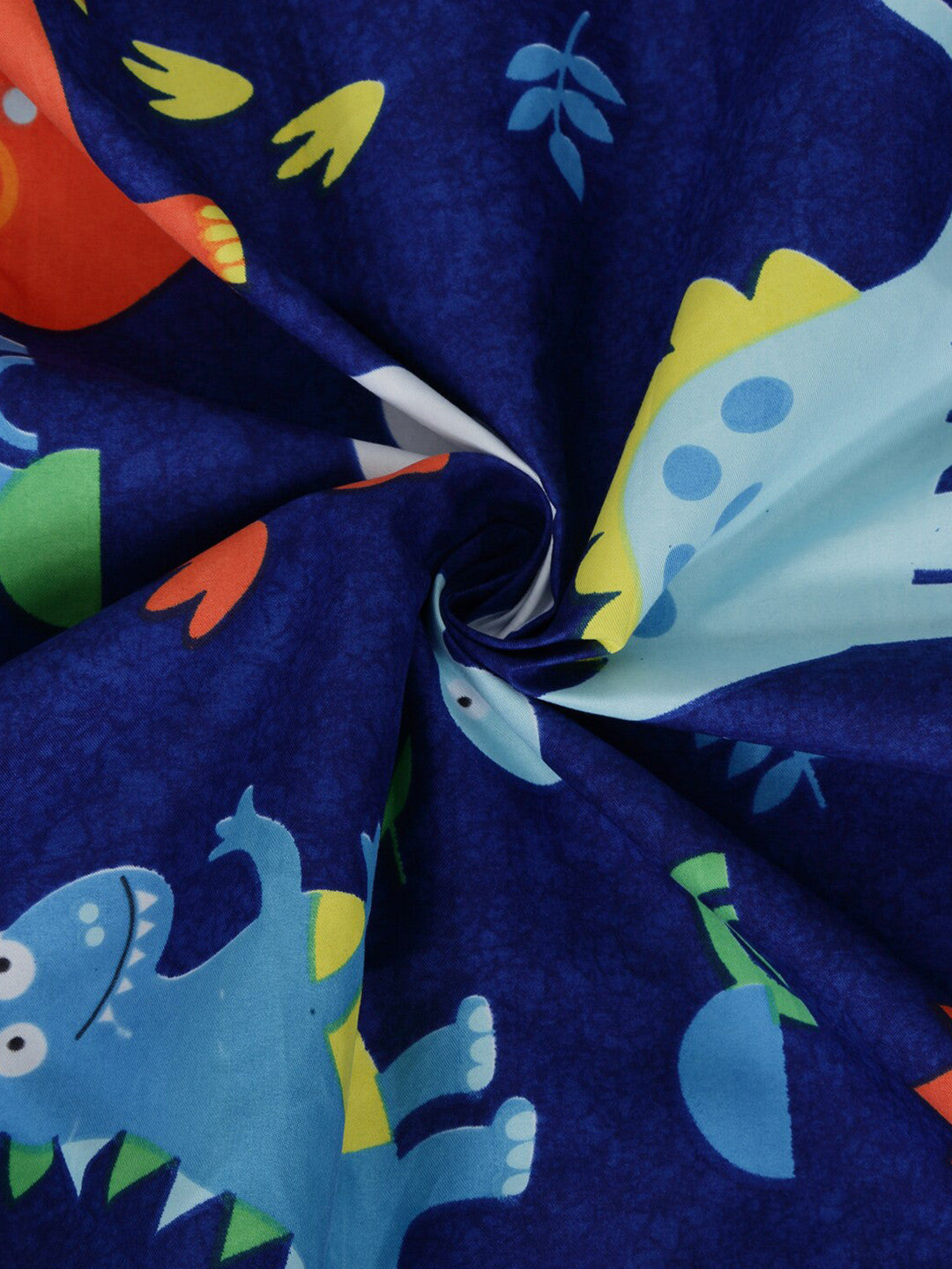 Rangloom Fabrics Navy Blue Graphic Cotton 300 TC King Fine Bedsheet with 2 Pillow Covers