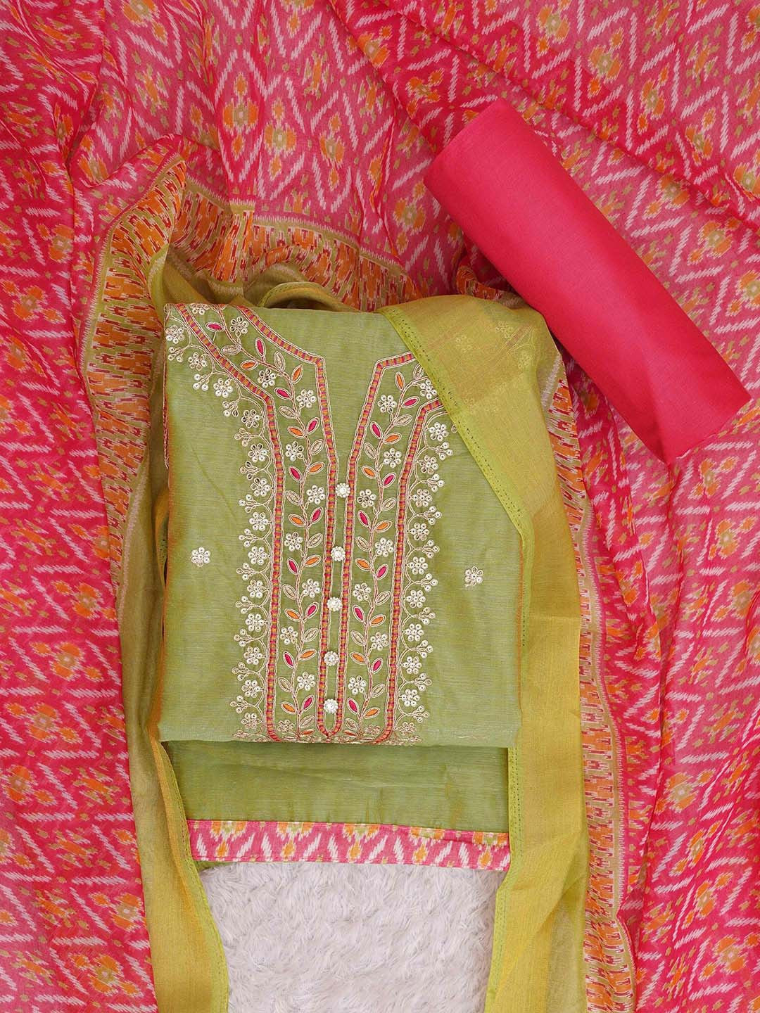 Rani Raiment Ethnic Embroidered Unstitched Dress Material