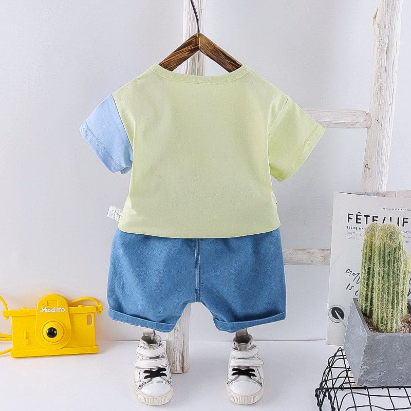 Cool Cubs β Kids Cartoon T-shirt & Denim Shorts Set