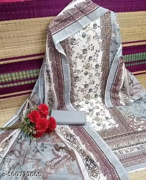 Jaipuri Floral Charm Cotton Dress Material