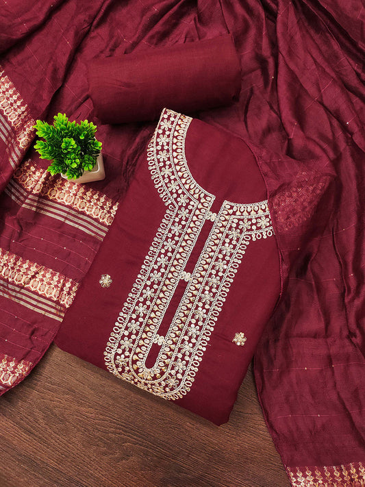Rani Raiment Floral Embroidered Unstitched Dress Material