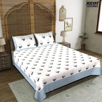 Rangloom Fabrics Cotton King Flat 220 TC Printed Bedsheet