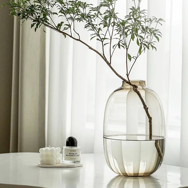 Elegant Black Glass Vase Set – 8 Inch | Pack of 2