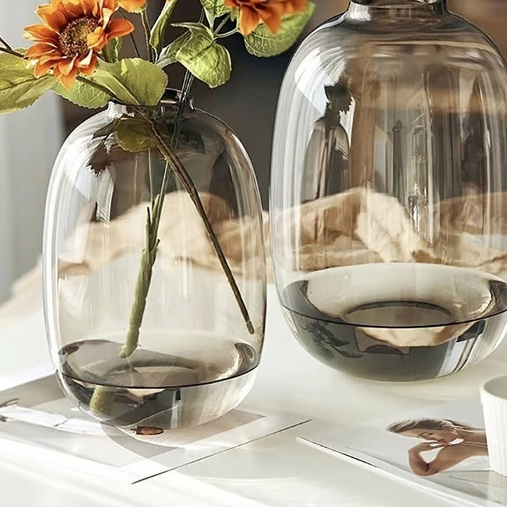 Elegant Black Glass Vase Set – 8 Inch | Pack of 2