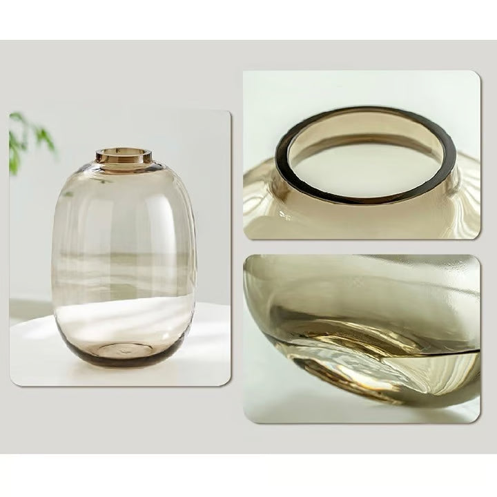 Elegant Black Glass Vase Set – 8 Inch | Pack of 2