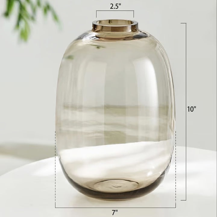 Elegant Black Glass Vase Set – 8 Inch | Pack of 2