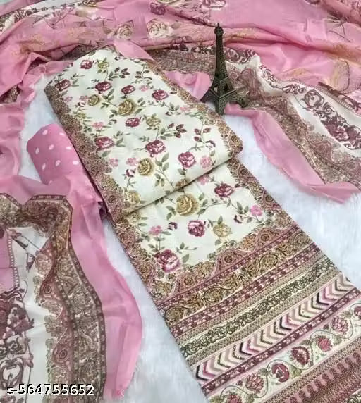 Jaipuri Floral Charm Cotton Dress Material