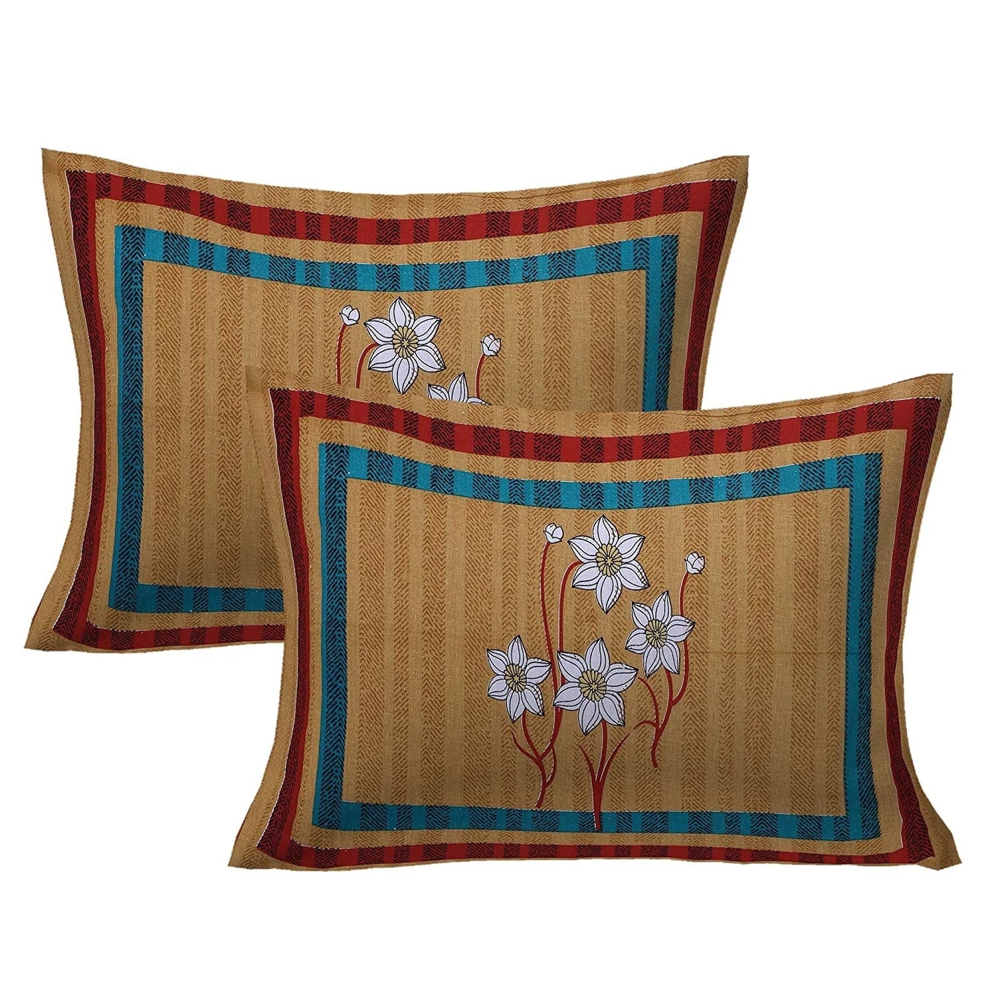 Rajasthani Jaipuri Floral 100% Cotton Bedsheet with 2 Pillow Covers
