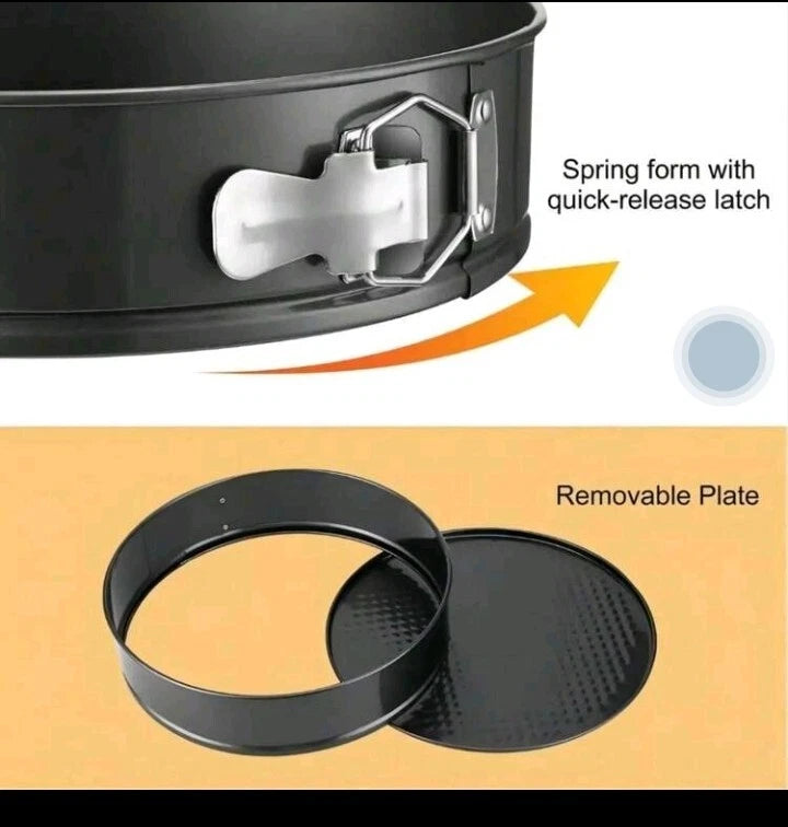 3-Piece Non-Stick Springform Cake Pan Set (Heart, Round & Square)