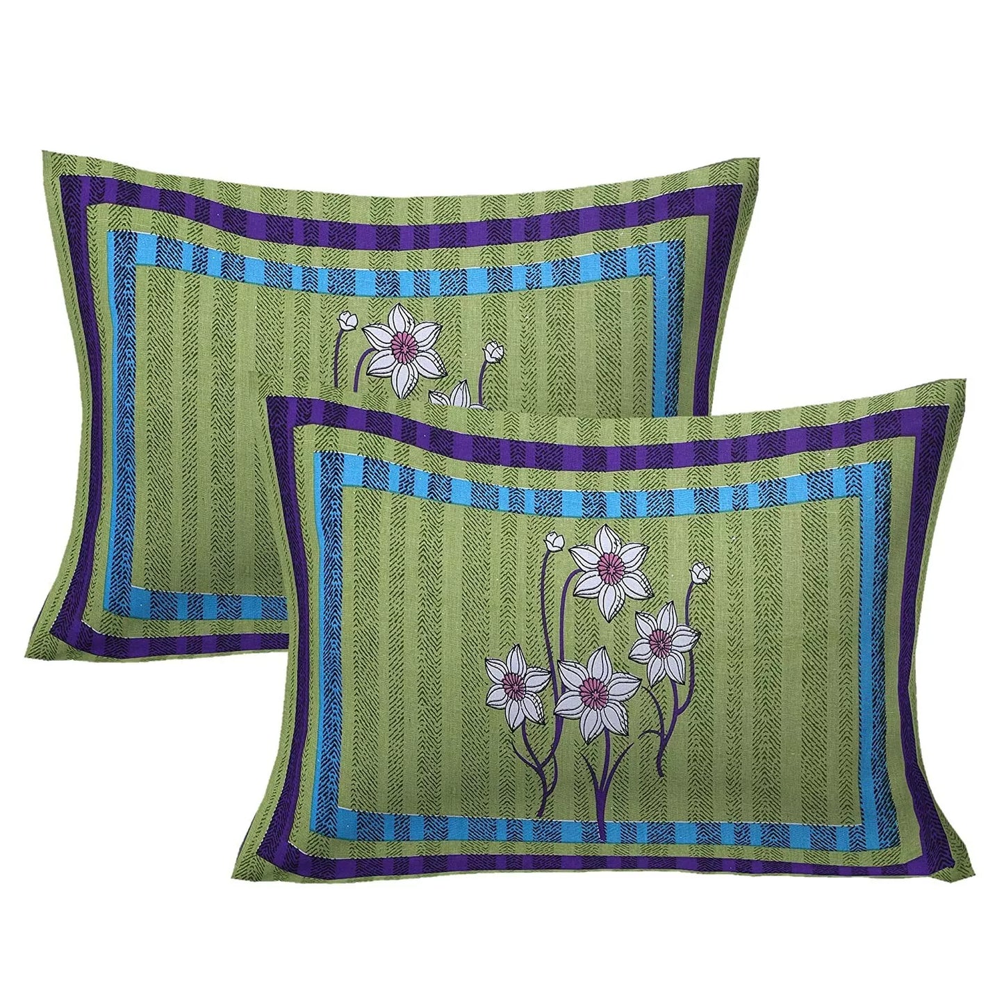 Rajasthani Jaipuri Floral 100% Cotton Bedsheet with 2 Pillow Covers
