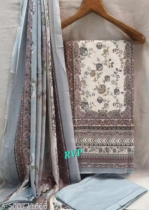 Jaipuri Floral Charm Cotton Dress Material