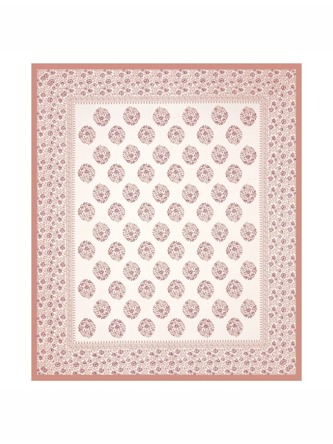 Rangloom Fabrics Peach Floral Cotton 180 TC King Fine Bedsheet with 2 Pillow Covers