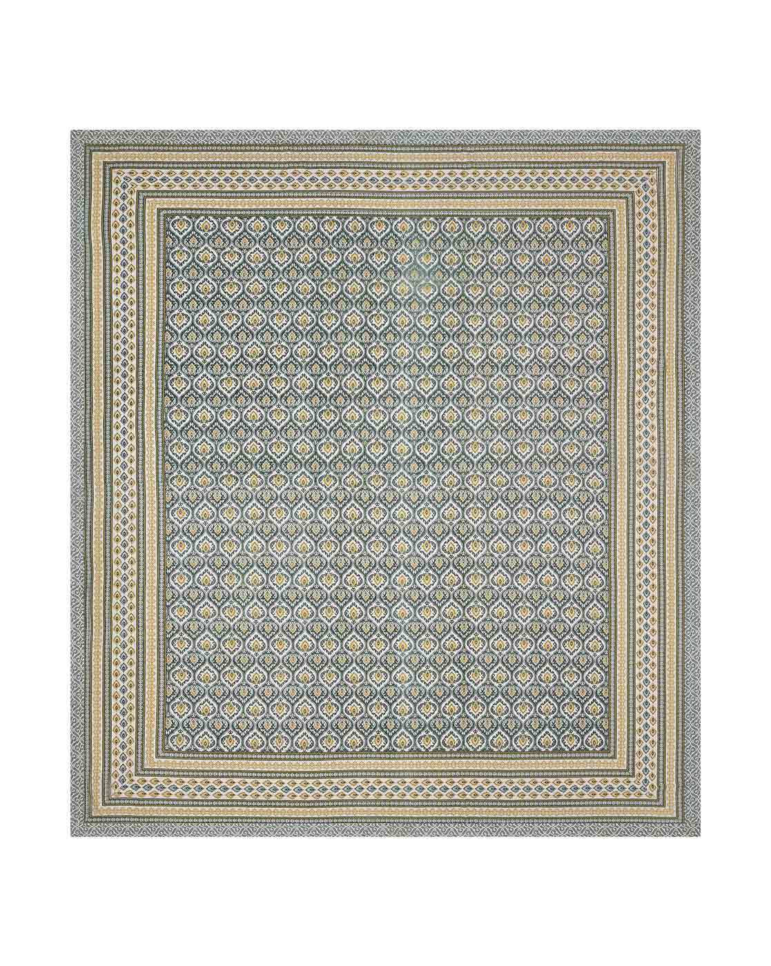 Jaipuri Print 100% Cotton King Size Bedsheet with Pillow Covers