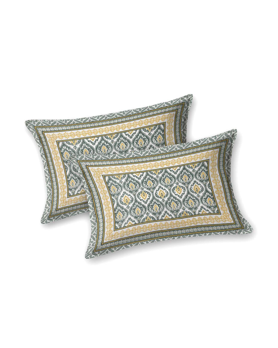 Jaipuri Print 100% Cotton King Size Bedsheet with Pillow Covers