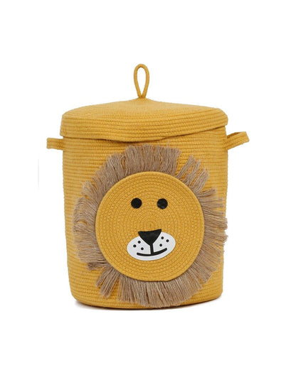 Cotton Lion Basket for Storage Foldable Wardrobe Multipurpose use Laundry Basket