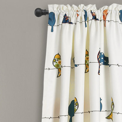 Eclectic Birds Printed Door Eyelet Curtain for Home Pack of 1