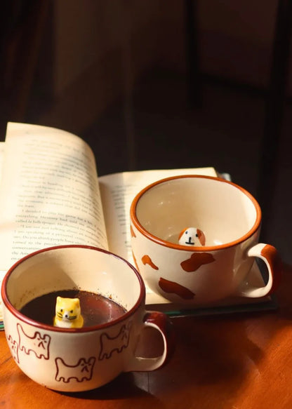 Handmade 3D Animal Ceramic Mug (Set of 2)