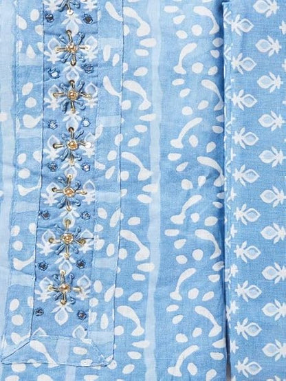 BlueAura Cotton Dress Material Set