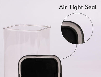 1100ml Airtight Square Food Storage Container For Kitchen, Multi Proposal Kitchen Container Set– BLACK (12 Pcs Combo)