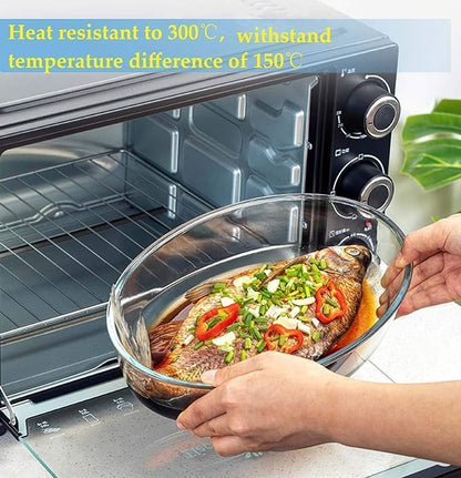Glass Baking Dish Serving Tray, Transparent, Microwave Oven Dishwasher Freezer Safe, Oval Borosilicate Glass Baking Tray – 700ml (pack of 1)