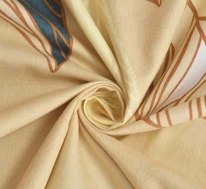 Leafy Pattern Queen Size Cotton Bedsheet with Matching Pillow Covers