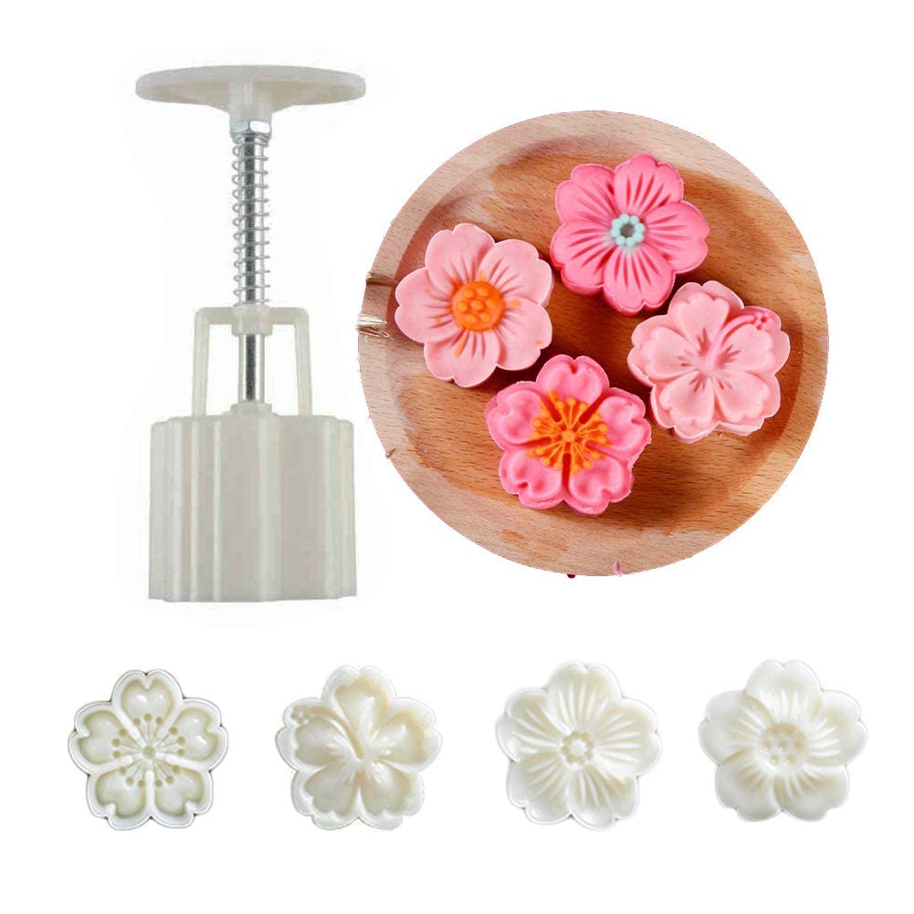 Cake Mold Set 4pcs 50g Cookie Stamps, DIY Hand Press Cookie Dessert Cutter Pastry Decoration Tool Cake Mold Set 4pcs 50g Cookie Stamps