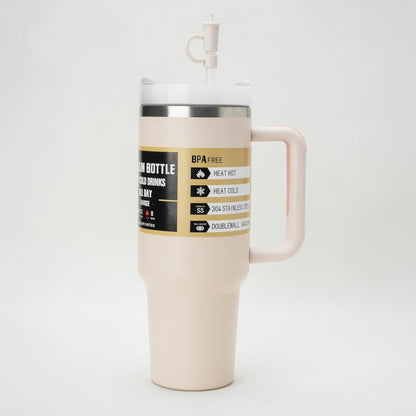 1200ML Stainless Steel Travel Tumbler with Handle & Straw
