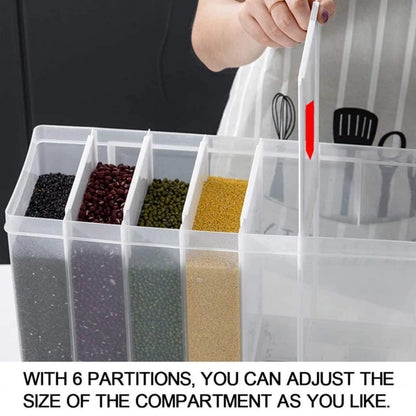 Wall Mounted Cereal Plastic Dispenser - 6 Grid Dry Food Dispenser for Kitchen Storage