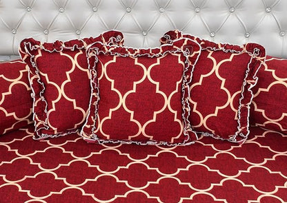 Abstract Design Decorative Frill Diwan Set – 8 Pcs