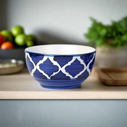 Handmade Ceramic Bowl, Small Serving Bowl for Home Kitchen 180ML Bowl (Blue Bowl Pack of 4)