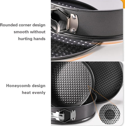 3-Piece Non-Stick Springform Cake Pan Set (Heart, Round & Square)