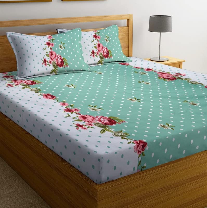 Floral Superfine Cotton Blend Bedsheet with Pillow Covers (2 colors)