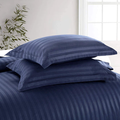 Solid Color Striped Embossed  100% Microfiber King Size Bedsheet with 2 Pillow Covers
