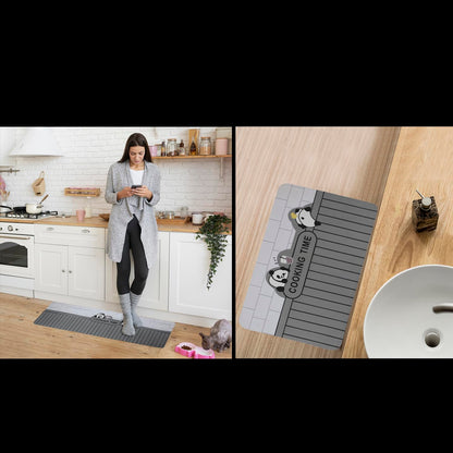 Stylish Modern Prints Rubber Kitchen Mat – Pack of 2 (Panda)