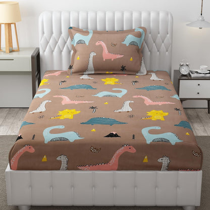 Brown Safari Kids Bedsheet Set – Soft Cotton Feel