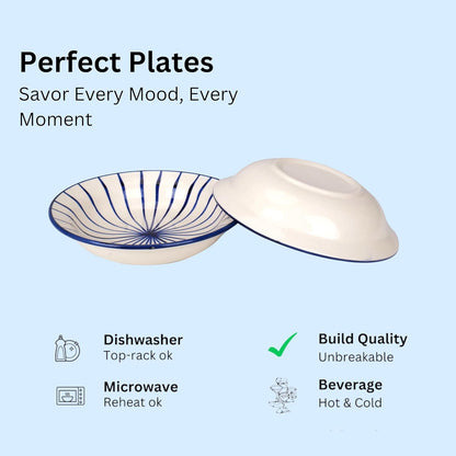 Ceramic Side Serving Plates 10 Inches Quarter Plates (Pack of 4)